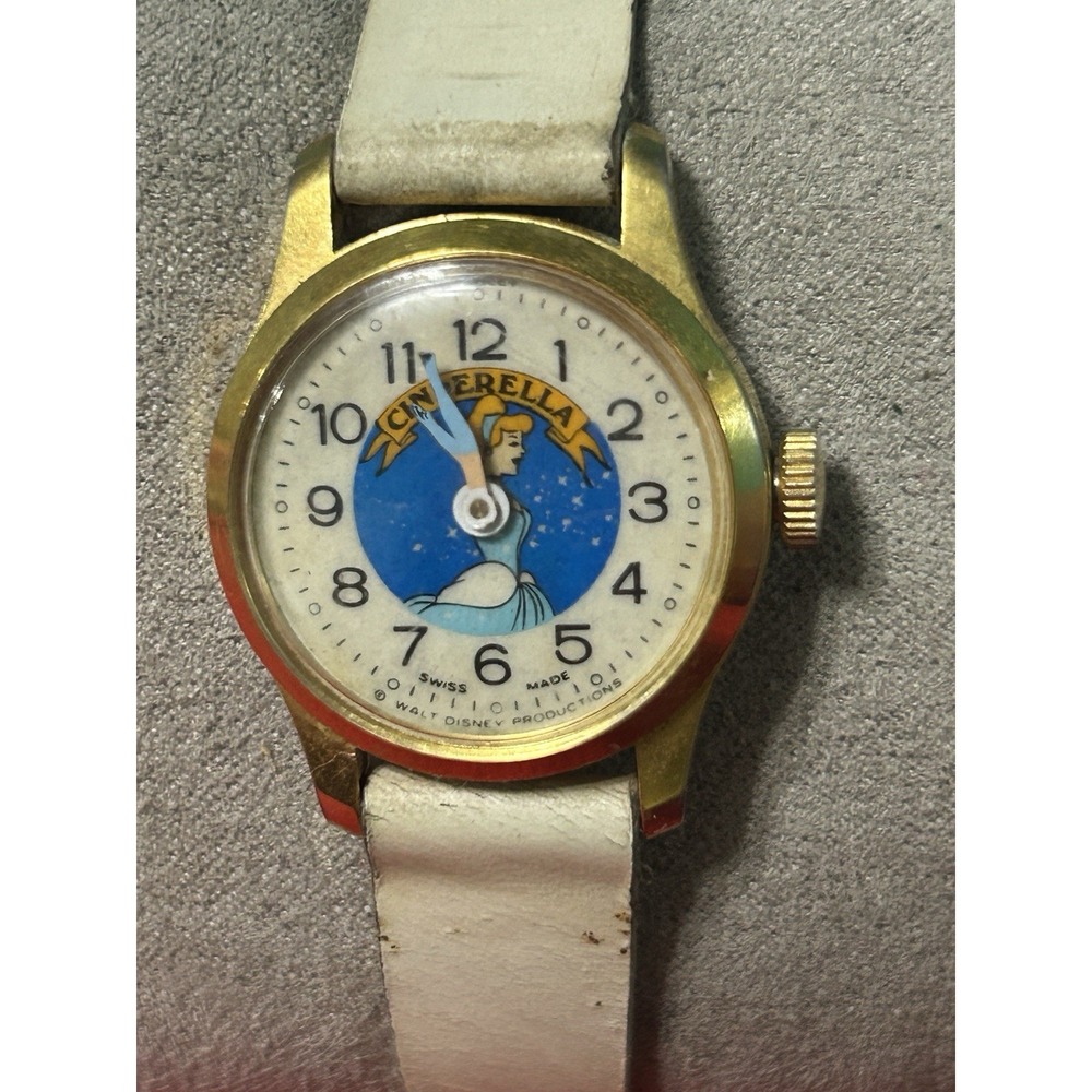 Vintage Disney Cinderella Swiss Made Bradley 1970's Watch Walt Disney Working